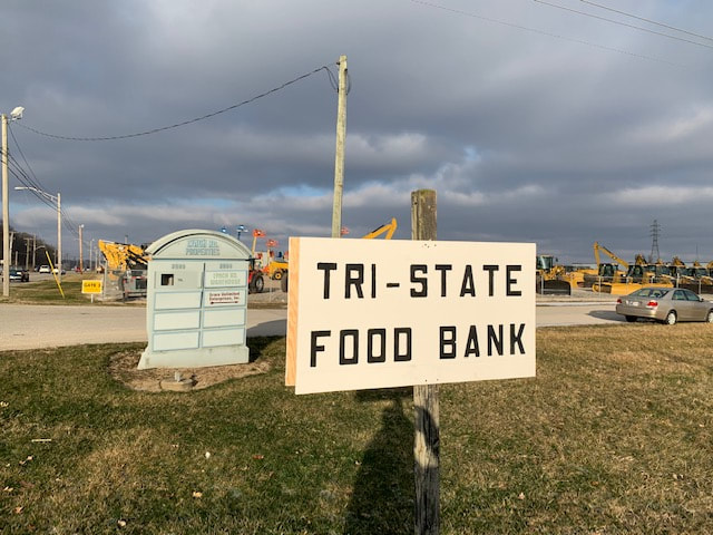 Tri-State Food Bank Signage on Lynch Road Facing East